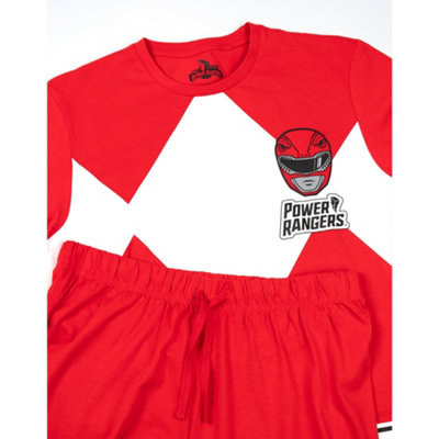 Power Rangers Mens Red Red Character Short Sleeve Long Leg Pyjama Set ...