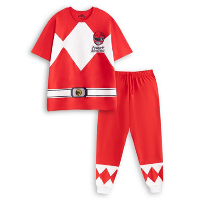 Power Rangers Mens Red Red Character Short Sleeve Long Leg Pyjama Set ...