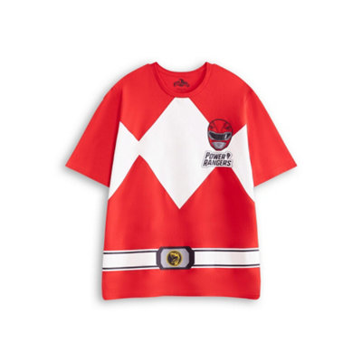 Power Rangers Mens Red Red Character Short Sleeve Long Leg Pyjama Set ...