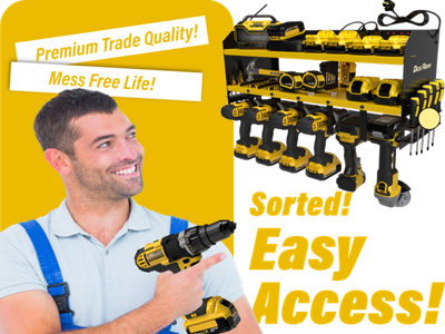 Power Tool Storage Organiser Rack Drill Holder Slot (DeWalt