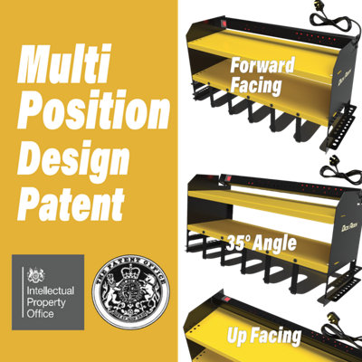 Power Tool Storage Organiser Rack Drill Holder - 6 Slot (DeWalt Yellow)