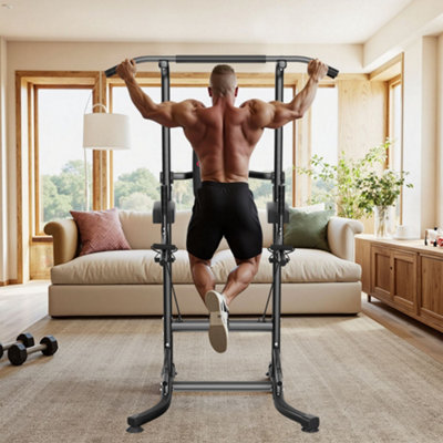 Pooboo Power Tower Dip Station, Pull Up Bar Stand for Fitness Hoe Gy