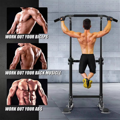 Power Tower Pull up Chinning Dip Station Knee Raise Press Ups Gym ...