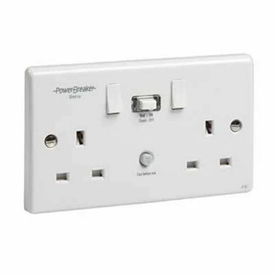 PowerBreaker K22-WP 13A 2 Gang Type A Passive RCD Socket