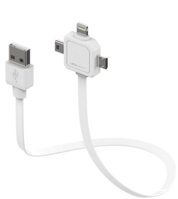 POWERCUBE 2PACK Bundle 9002 3in1 Cables (White)