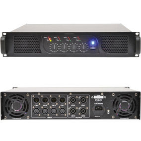 POWERFUL 1600W 4 Channel Zone Quad Power Amplifier 2 Ohm Studio Speaker System