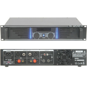 POWERFUL 3600W Stereo Power Amplifier 2 Ohm Studio Amp for Large Speaker Systems
