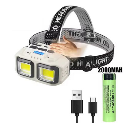 Powerful LED Induction Headlamp Lighting Modes Head Flashlight