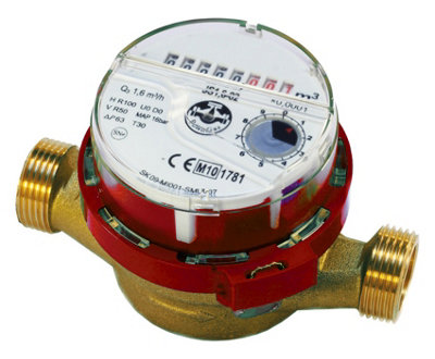 Powogaz 3/4 Inch Hot Water Meter Flow 15mm Pipe High Quality Meters 1,6 m3/h