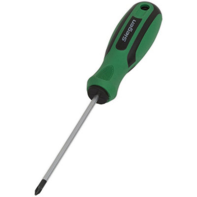 Pozi Head 0 x 75mm Screwdriver with Soft Grip Handle - Chrome Vanadium Shaft