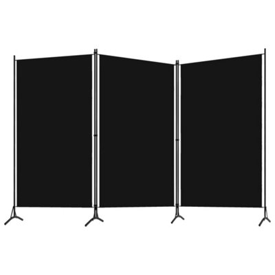 Practical 3-Panel Room Divider Black 260x180 cm