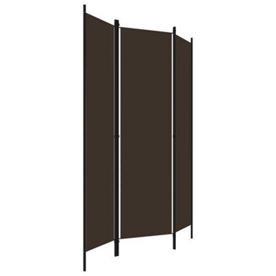 PRACTICAL 3-PANEL ROOM DIVIDER BROWN 150X180 CM