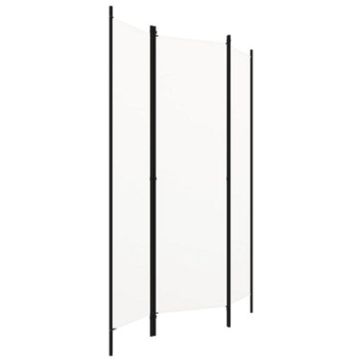 Practical 3-Panel Room Divider Cream White 150x180 cm