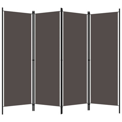 Practical 4-Panel Room Divider Anthracite 200x180 cm