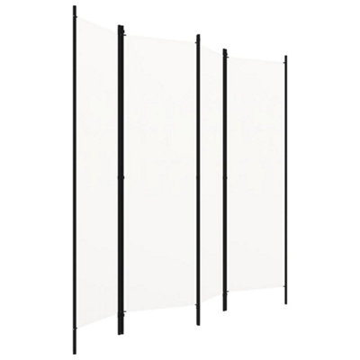 PRACTICAL 4-PANEL ROOM DIVIDER CREAM WHITE 200X180 CM
