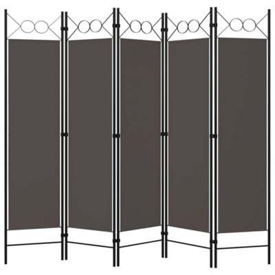 Practical 5-Panel Room Divider Anthracite 200x180 cm
