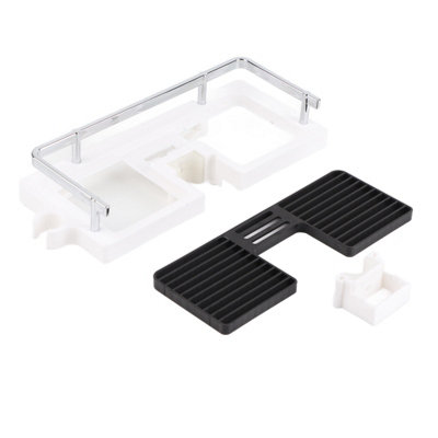 Practical ABS Shower Rod Storage Shelf Organizer for Your Bathroom