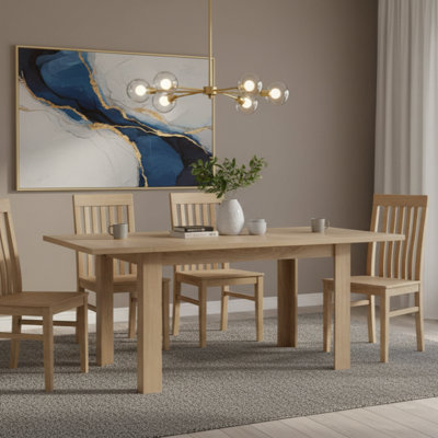 Practical Modern Dining Table with Extension Function 110cm - Sonoma Oak