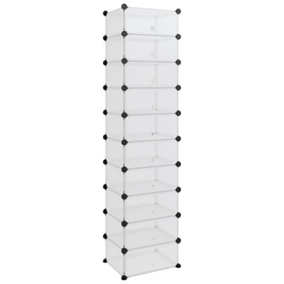 PRACTICAL SHOE RACK TRANSPARENT 44X32X174 CM PP