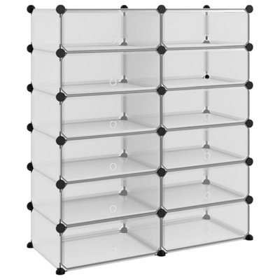 Practical Shoe Rack Transparent 94.5x36.5x106 cm PP