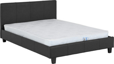 Prado 4ft6 Double Bed Frame in Black Faux Leather