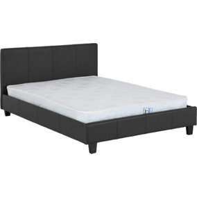 Prado 4ft6 Double Bed Frame in Black Faux Leather