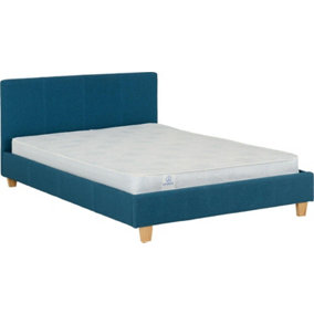 Prado 4ft6 Double Bed Frame in Blue Fabric