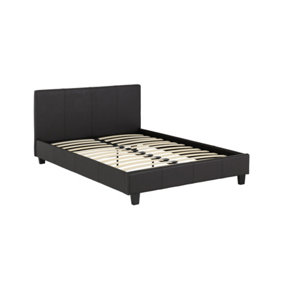 Prado 4ft6 Double Bed Frame in Brown Faux Leather Finish