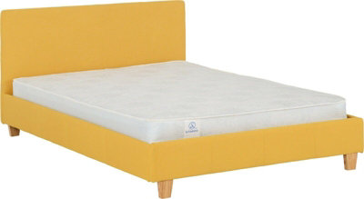 Prado 4ft6 Double Bed Frame in Mustard Fabric