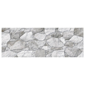 Prairie Grey Split Faced Stone Effect Porcelain Tile - Pack of 4, 1.14m² - (L)890x(W)320