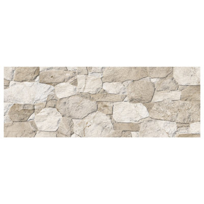 Prairie Sand Split Faced Stone Effect Porcelain Tile Pack of 4 Tiles 1.14m² (L)890mm (W)320mm