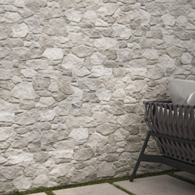 Prairie Sand Split Faced Stone Effect Porcelain Tile - Pack of 40, 11.39m² - (L)890x(W)320