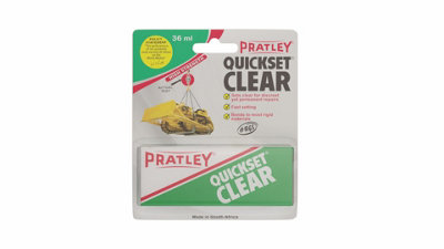 Pratley Quick Set Clear Epoxy Adhesive 2 x 18ml Tubes (2 Packs)