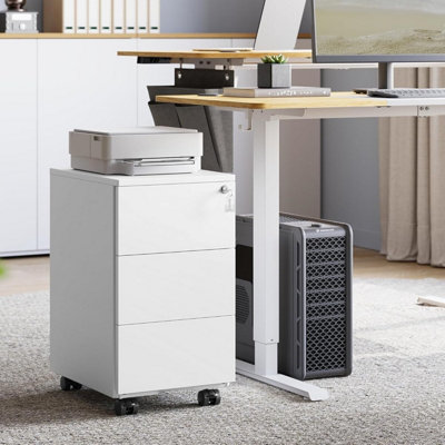 Pre-Assembled Filing Cabinet, Mobile Office Storage with Lockable ...