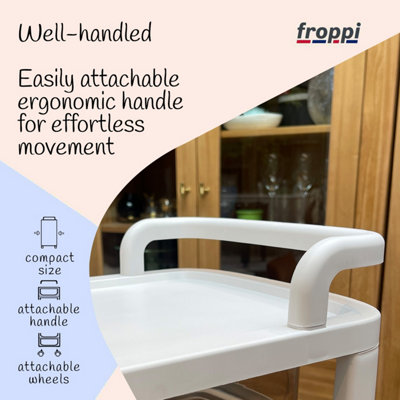 Pre-Assembled Storage Unit, Storage Drawers, White Plastic Storage 4 Drawer Organizer by Froppi™ L28.5 W34 H62 cm