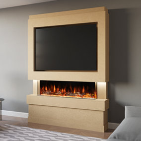 Pre-Built Media Wall Package 5 Including 44-inch Spectrum Series 3 Sided Electric Fire