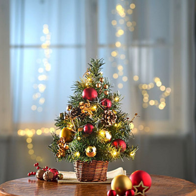 Pre Decorated Tabletop Christmas Tree 40cm LED