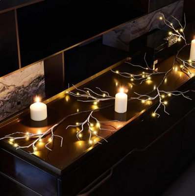 Pre-Lit 6ft Twig Artificial Garland