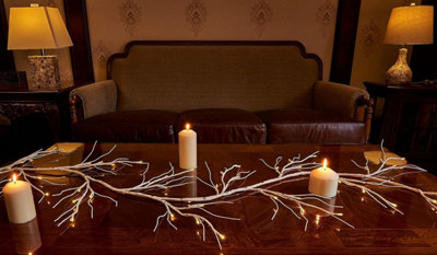 Pre-Lit 6ft Twig Artificial Garland - 3