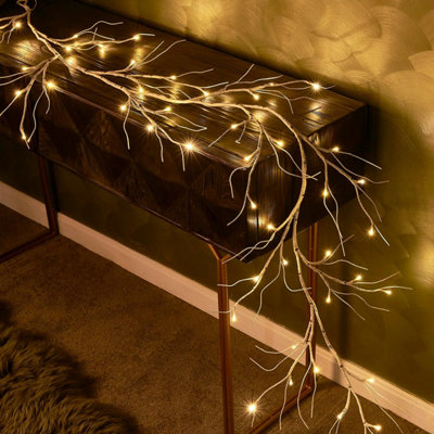 Pre-Lit 6ft Twig Artificial Garland - 4