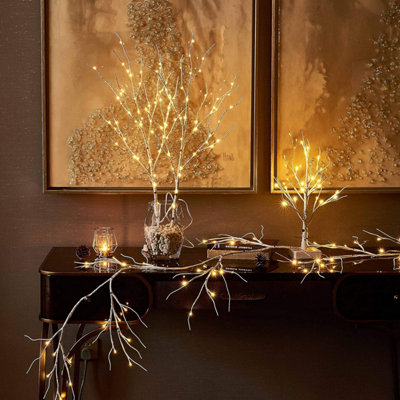 Pre-Lit 6ft Twig Artificial Garland - 7
