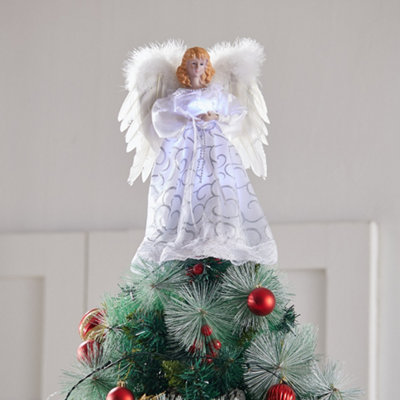 Christmas Tree Topper - Angel Tree Topper - Christmas Tree Decor - Christmas Tree Decorations - Pre-Lit Christmas Tree Topper - top Christmas