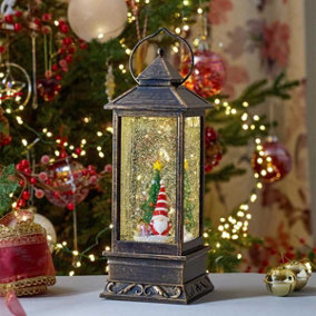 Pre-Lit Christmas Gonk Snowglobe Lantern