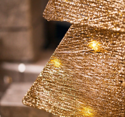 Pre-Lit Christmas Tree Decoration - Gold - 6
