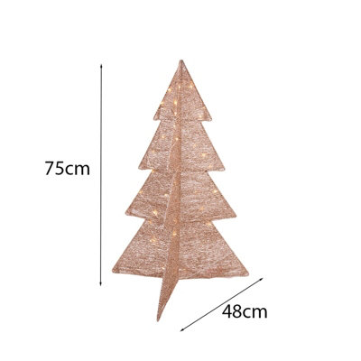 Pre-Lit Christmas Tree Decoration - Gold - 9