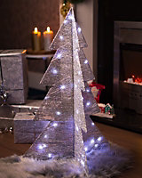 Pre-Lit Christmas Tree Mesh - Silver