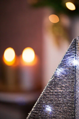 Pre-Lit Christmas Tree Mesh - Silver