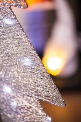 Pre-Lit Christmas Tree Mesh - Silver - 5