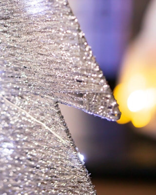 Pre-Lit Christmas Tree Mesh - Silver - 7