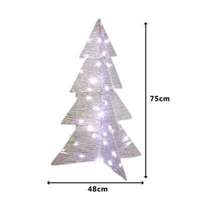 Pre-Lit Christmas Tree Mesh - Silver - 8